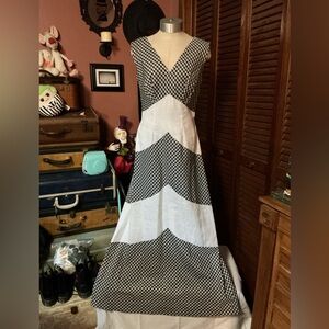Vintage 60’s Claralura Original Black and White Maxi Dress